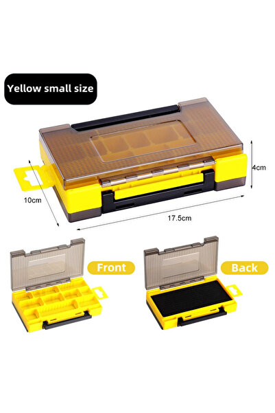Choice Small Yellow New Fishing Box Double Sided Plastic Lures Sponge Storage...