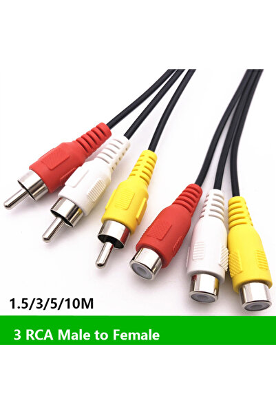 Choice1 كابل تمديد صوتي/مرئي أسود من BSN بطول 3 أمتار، 3RCA إلى 3RCA، ذكر إلى...
