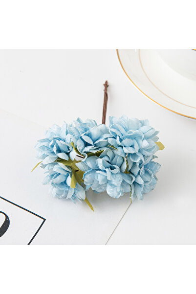 Choice Blue 6Pcs 11Cm Artificial Flowers Silk Mini Carnation Wedding Handicra...