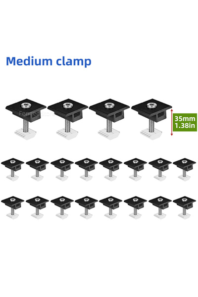 Choice TypeB-20PCS-35MM Solar Panel Mounting Fixing Clamp Adjustable Bracket ...