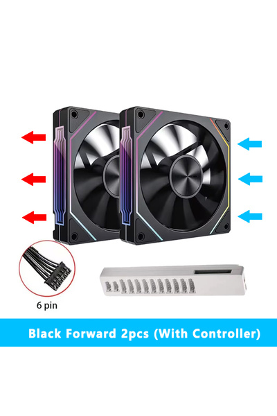 Choice12 مروحة كمبيوتر 6 دبابيس RGB سوداء أخرى، 120 مم، 6 دبابيس RGB، مروحة ل...