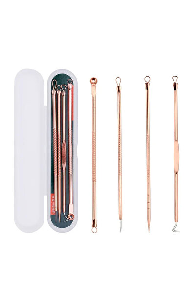 Choice1 A-Rose Gold 4pc/set Acne Blemish Remover Blackhead Extractor Ultra-fi...