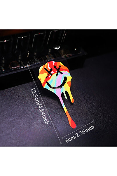 Choice CH-CS-B-G 1PC Colorful Funny Face Fluids Motorcycle Stickers Waterproo...