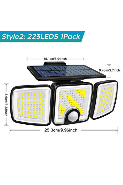 Choice 1pcs Style2 Solar Lights Outdoor Waterproof Super Bright Cordless Sola...