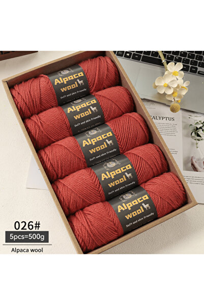 Choice 26 Rust Red 500g Alpaca Wool 245 Chunky Knitting Yarn Multi-Color Autu...