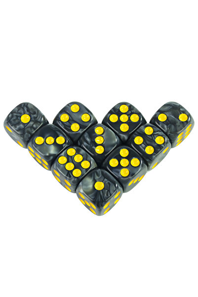 Choice7 black 16MM Round Corner Game Dice Set 6-Sided Marble Acrylic Dices fo...
