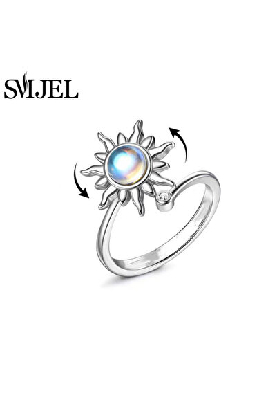 Choice resizable 530 Luxury Crystal Star Moon Anxiety Ring Fidget Spinner Rin...