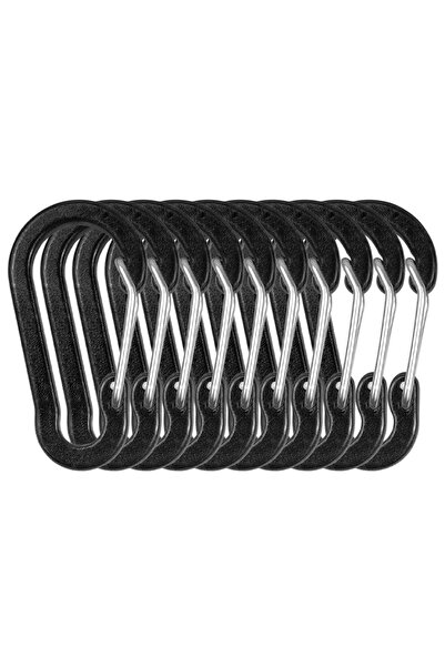 choice2 Black 10pcs 5/10/12pcs Carabiner Clips Mini Aluminum Alloy Keychain C...