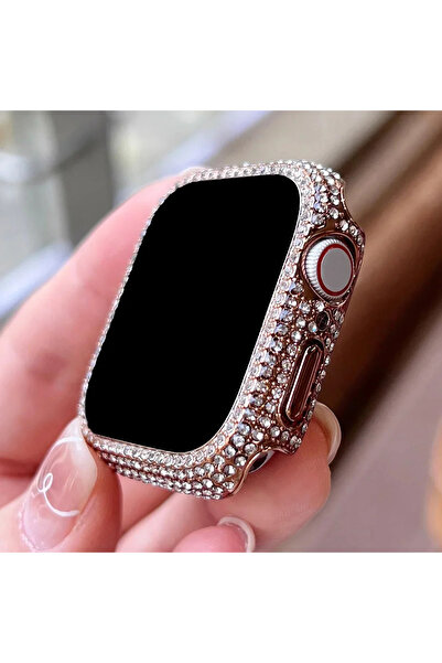 Choice 45mm-Series 9 8 7 Rose Gold Rhinestone Decor Tempered Glass Screen Pro...