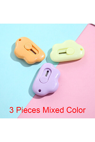 Choice7 3 pcs Mixed Color Mini Pocket Cloud Art Utility Knife Box Knife Paper...