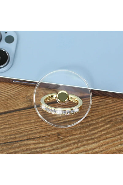 Choice1 Gold Diamond Phone Ring Holder Transparent Finger Grip 360° Degree Ro...