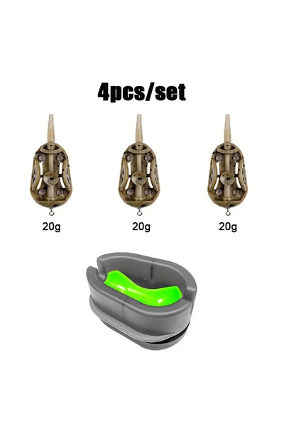 Choice 3PCS 20g and Moule Complete Carp Fishing Feeder Kit - High-Speed Bait ...