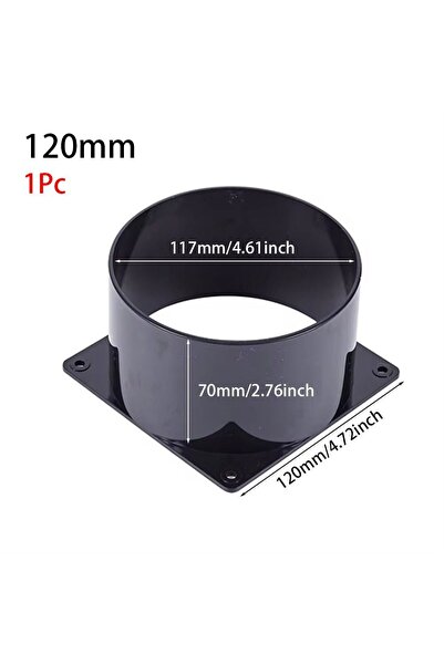 choice2 120mm 75/100/120/150mm Black Flange Connector ABS Square Bottom Strai...