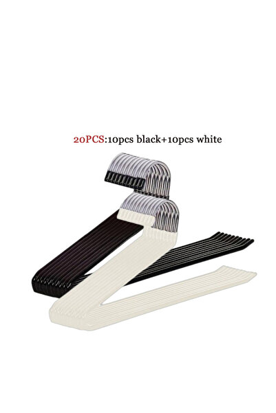 choice2 20Pcs White Black 20/10Pcs Metal Z-Shaped Pants Hanger Non-Slip Durab...
