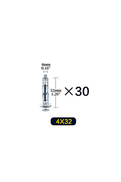 Choice6 4X32(30 pcs) Bolt Assortment Kit, Hollow Wall Anchors Perfect for Sec...