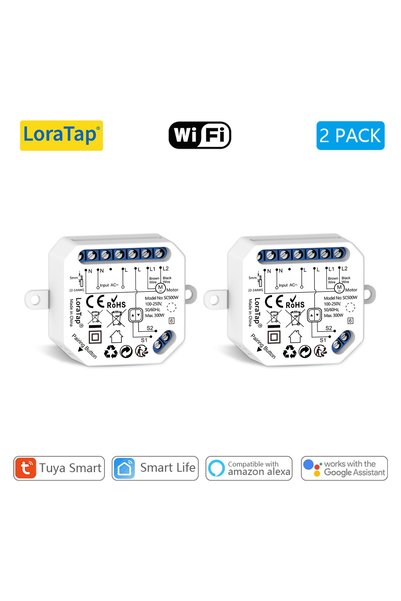 Choice عبوتان من ستائر LoraTap Tuya Smart Life مع مفتاح مرحل ووحدة تحكم عن بع...