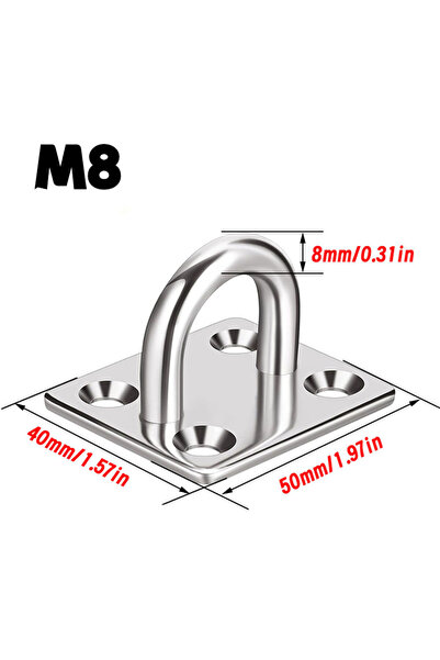 Choice 1-PCS M8 1-10PCS Wall Mounting Hook Pad Eye Plates Marine Hardware Mul...