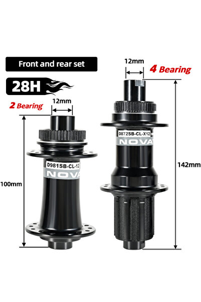 Choice 100x12 142x12-CL Novatec MTB/Road Bike Hubs D981SB/D872SB Bike Hub Cen...