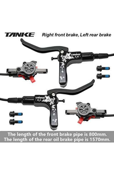 Choice Black RF LR TANKE MTB Hydraulic Disc Brake Set 160mm Rotors Oil Callip...