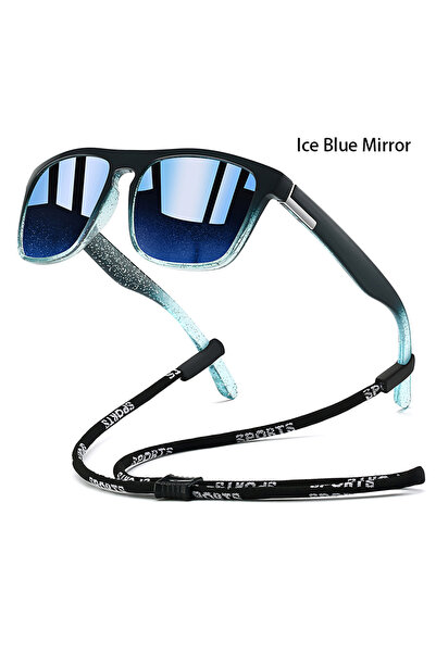 Choice3 GL-F755(IceBlue) Sunglasses with Chain for Men and Women, Classic Squ...