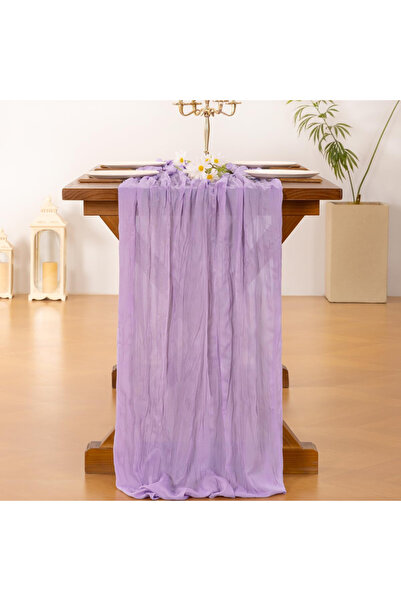 Choice19 90x300cm Light Purple Lilac Purple Lavender Cheesecloth Table Runner...