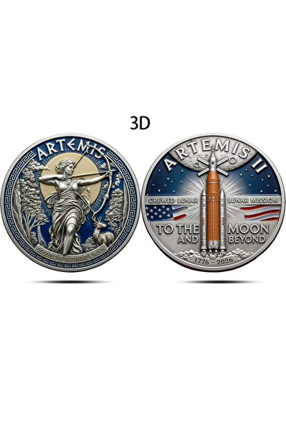 Choice7 G Hot 2026 Artemis II Apollo 11 Moon Landing Coin NASA Space 3D Metal...