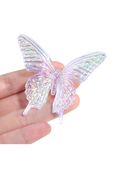 Choice 5Pcs With Hole 5Pcs/Lot Acrylic Butterfly Gradient Color Transparent C...
