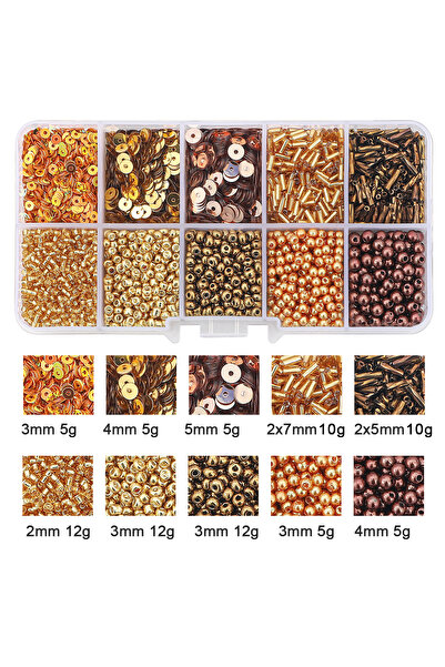 Choice 1set style4 10 Grid Set Box Rice Bead Sequins Imitation Pearl Material...