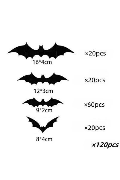 Choice1 120pcs Halloween 3D Black Bats Wall Stickers Home Room DIY Decoration...