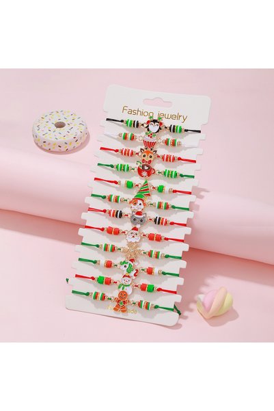 Choice Christmas 12Pcs/set Cute Cat Colorful Rope Rainbow Unicorn Charm Brace...