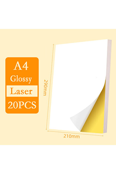 Choice1 A4 Glossy 20 Laser A4/A5 20/50pcs White Self-Adhesive Paper Sticker M...
