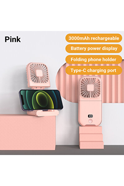 Choice Pink 3000mAh Battery Handheld Outdoor Small Fan Portable Small Haltern...