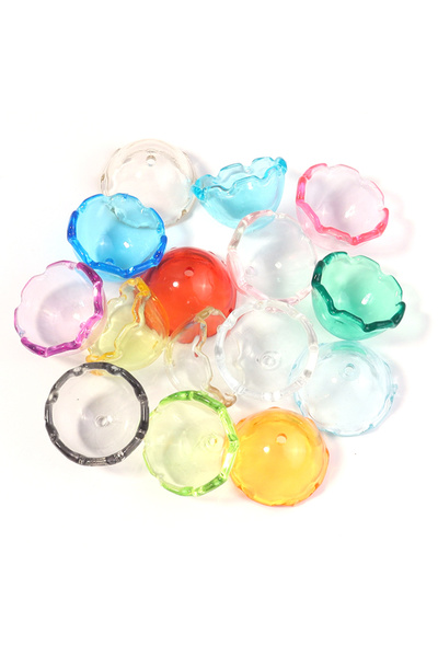 Choice Random mix color 30Pcs Acrylic Wind Bell Beads Colorful Beads Caps Jel...