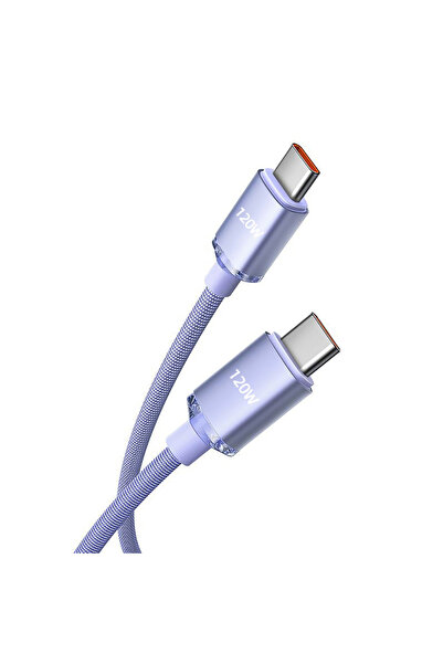 choice2 1.5m Purple 120W Type C To Type C Fast Cable PD 3.0 Quick Charge Type...