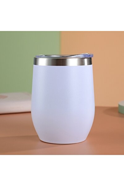 Choice 301-400ml White 12oz Eggshell Cup Stainless Steel Thermos Bottle Porta...