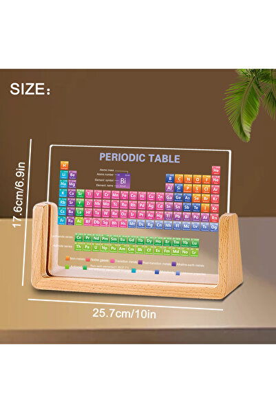 Choice 25.7cmX17.6cmX5cm Acrylic Wooden Base Periodic Table Display Ideal Lea...