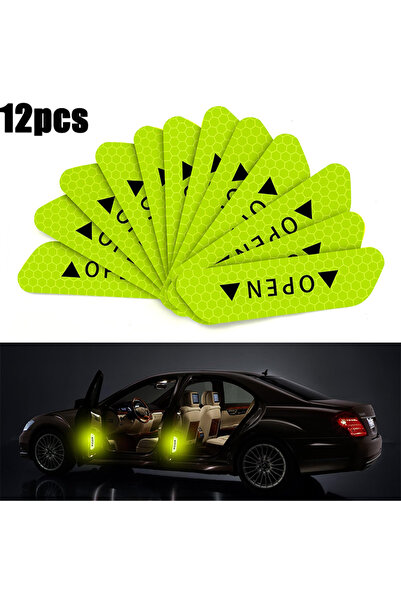 Choice Green 12pcs 12pcs Reflective Car Door Sticker Safety Opening Warning R...