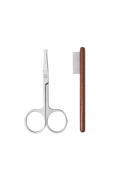 Choice Two Piece Set Pet Woodiness Facial Cleaning Comb Removes Tear Stains E...