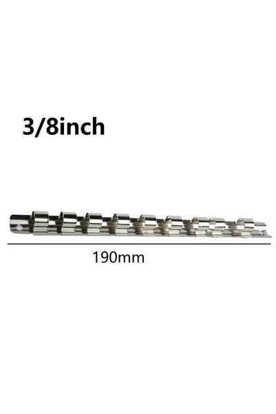 choice2 3-8 Socket Rack Holder 1/4 3/8 1/2inch With 8 Clips On Rail Tool Orga...