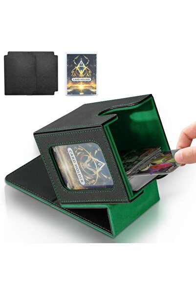 Choice9 Black green 100+ Load Trading Card Deck Box for MTG Commander Display...