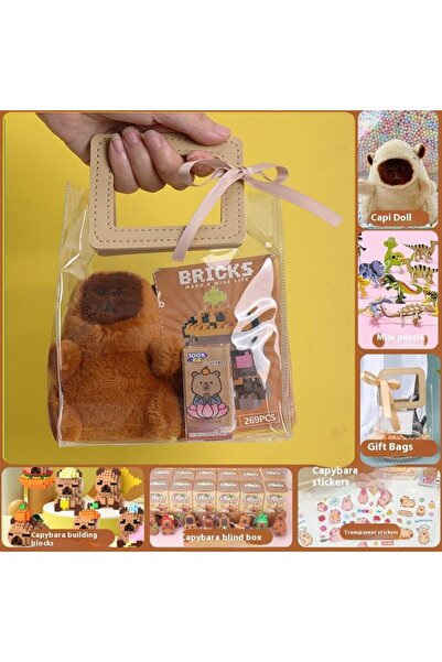 Choice10 A6 1Set Kawaii Pen Stickers Notebook Plush Pendants Capybara Station...