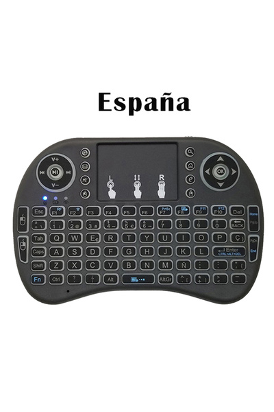 Choice AAA Backlit Spanish MRSVI I8 Mini Wireless Keyboard 7 Color Backlit Ru...