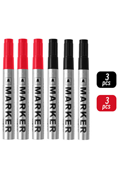 Choice13 3red 3black Permanent Paint Marker Pen Waterproof Black Pen for Tyre...