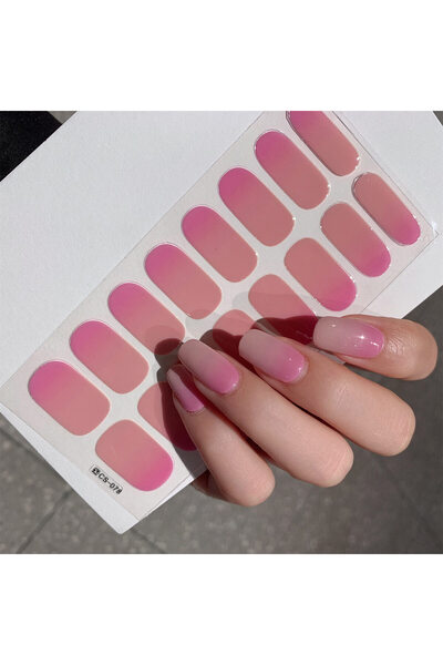 Choice Cs78 1 Sheet Semi Cured Wrap Gradient Nail Sticker Multi Color Solid G...
