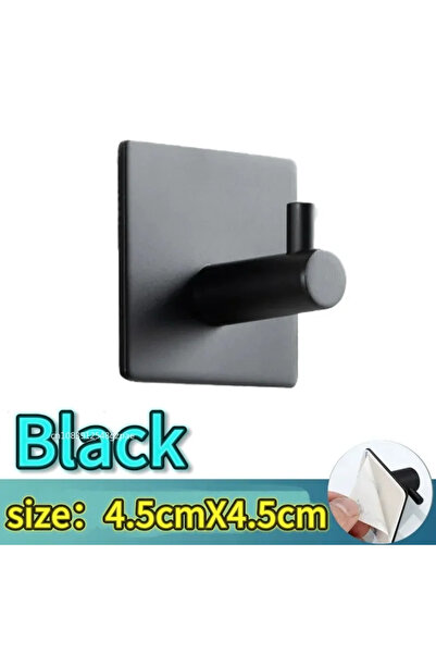 Choice6 4PCS black 1/2/6Pcs Strong Adhesive Wall Hook Sticker Hanging Coat Ra...