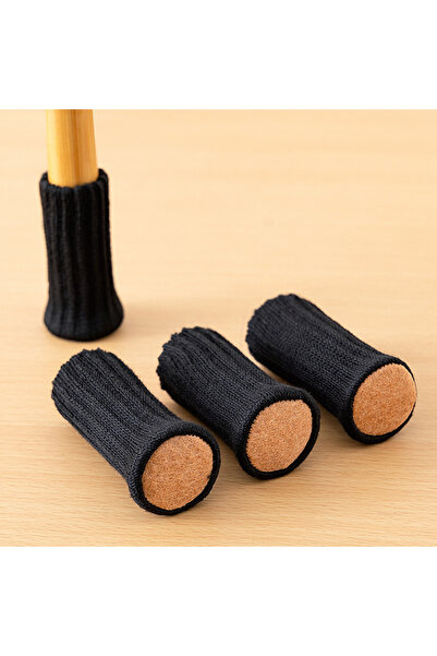 Choice6 4Pcs Black 4/16Pcs Chair Legs Socks Knitted Furniture Feet Floor Prot...