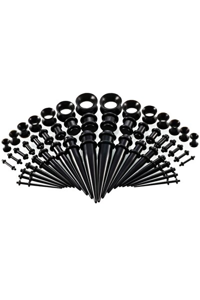 Choice Black 50pcs/Set Acrylic Ear Piercing Ear Stretching Kit Tip Tapered Ea...