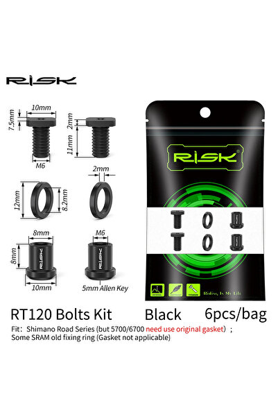 Choice RT120 BK Risk Titanium Alloy Shifter Lever Clip Ring Fixing Bolts, Bic...