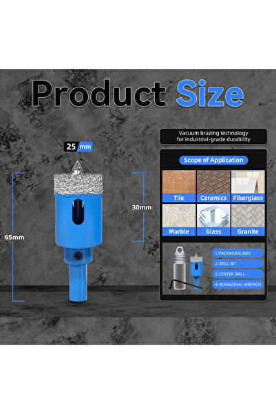 Choice10 Square 25 18-68MM Diamond Drill Bits Set Ceramic Tile Hole Saw with ...