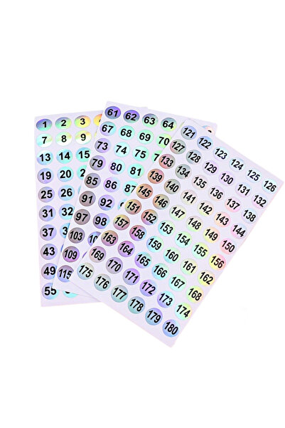 Choice 3pcs 1-180 1 Sheet(1-180) Laser Number Sticker Label For Nail Polish C...